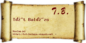 Tót Balázs névjegykártya